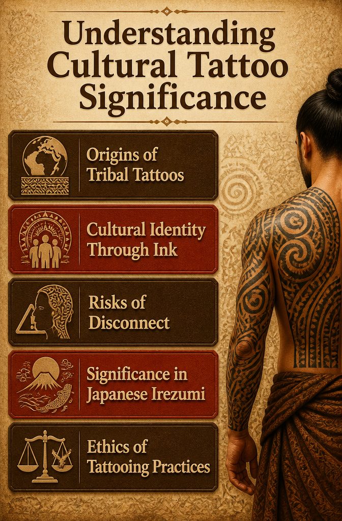 Information graphic discussing cultural significance of tribal tattoos.