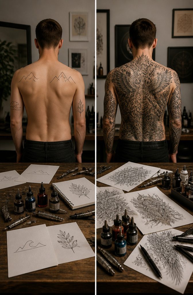 Various tattoo textures illustrating different meanings.